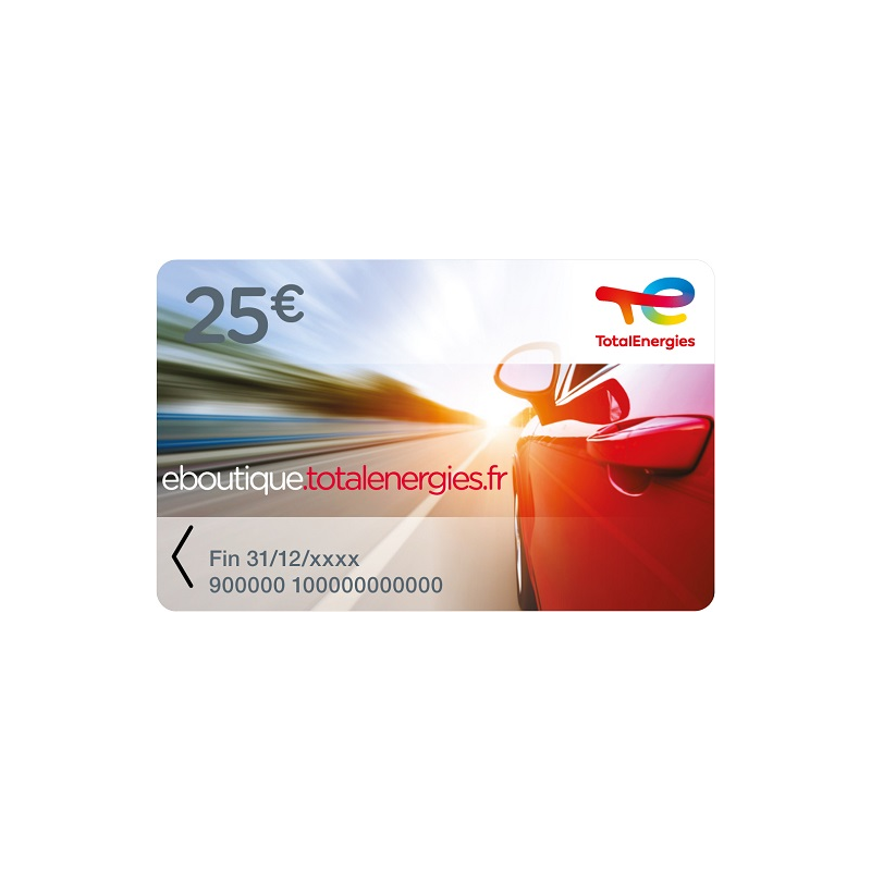 Carte cadeau carburant Jubileo TotalEnergies 25€
