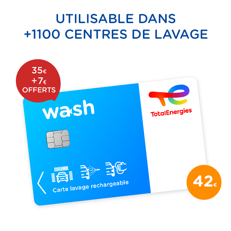 Carte de lavage voiture Total Wash 35 €