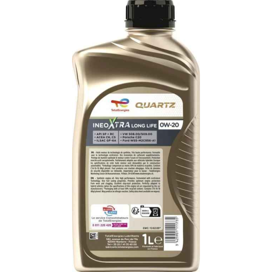 Huile moteur Quartz Ineo Xtra Long Life 0W-20 1L