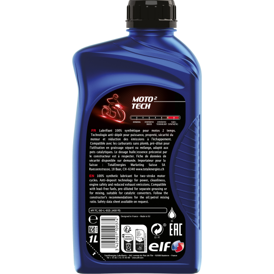 Huile moteur Moto 2 Tech 1L - TotalEnergies e-boutique