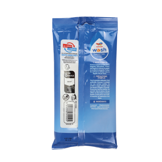 Lingettes WASH vitres auto - nettoyage rapide - E-Boutique TotalEnergies