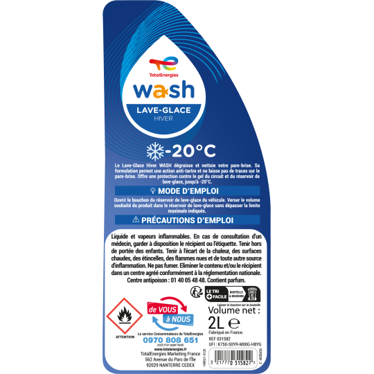 Lave-glace hiver -20°C WASH 2L ou 4L - E-Boutique TotalEnergies