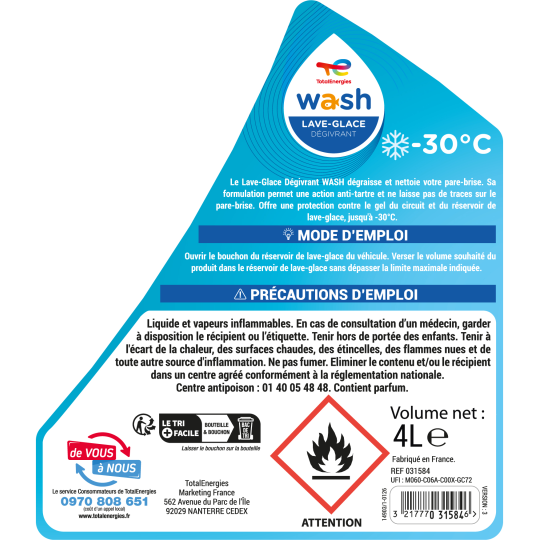 Lave-glace dégivrant 4L