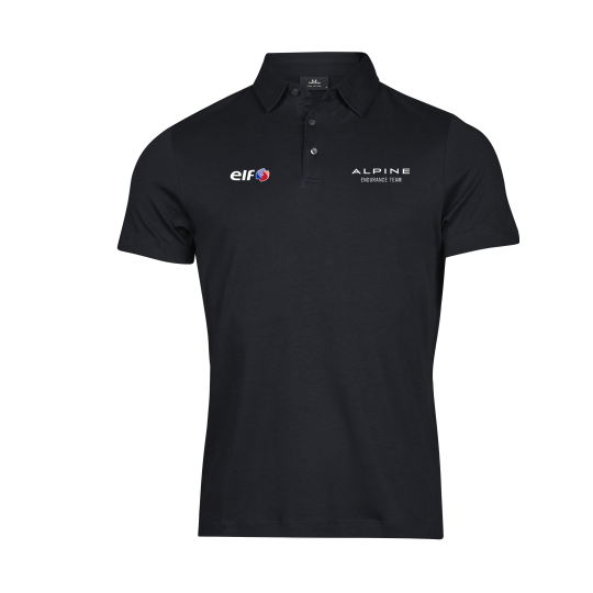 Polo Officiel Alpine x Elf Noir 2026 | Supima® Alpine Endurance Team